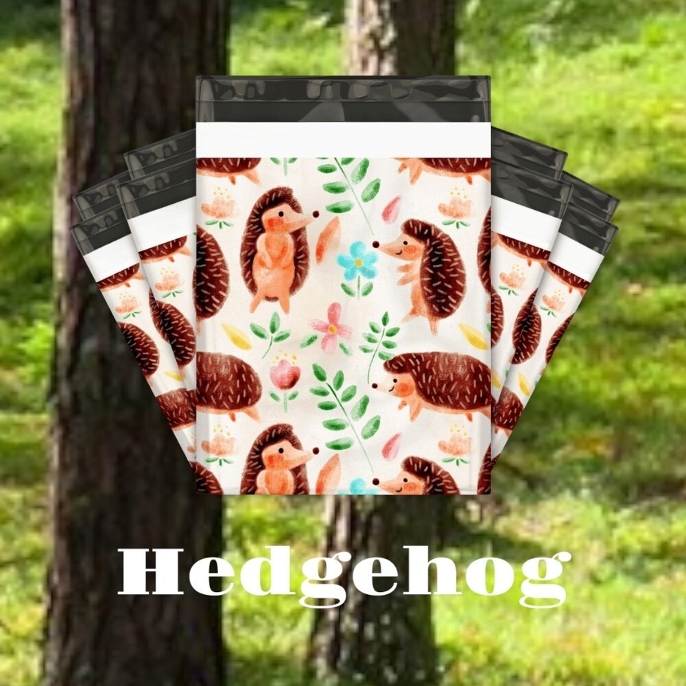 15 Woodland Hedgehog 10"x13" Poly Mailers